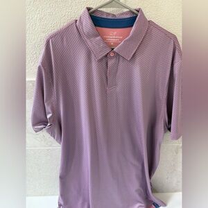 Vineyard Vines Men's Lavender with Pink Polo Shirt